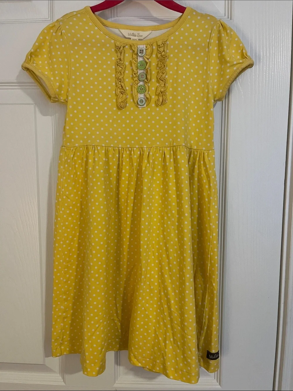Matilda Jane Sunny Yellow Polka Dot Dress with Socks 6